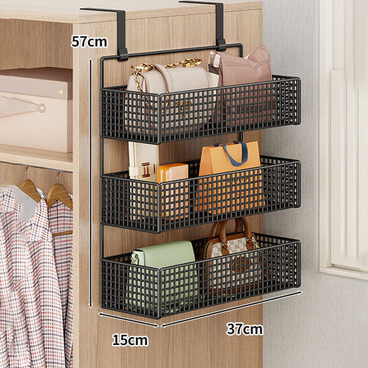 Overdoor Mesh Storage Organizer with Hooks