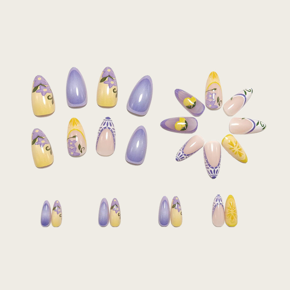 Artificial Nail Set with Floral Designs Kalsten