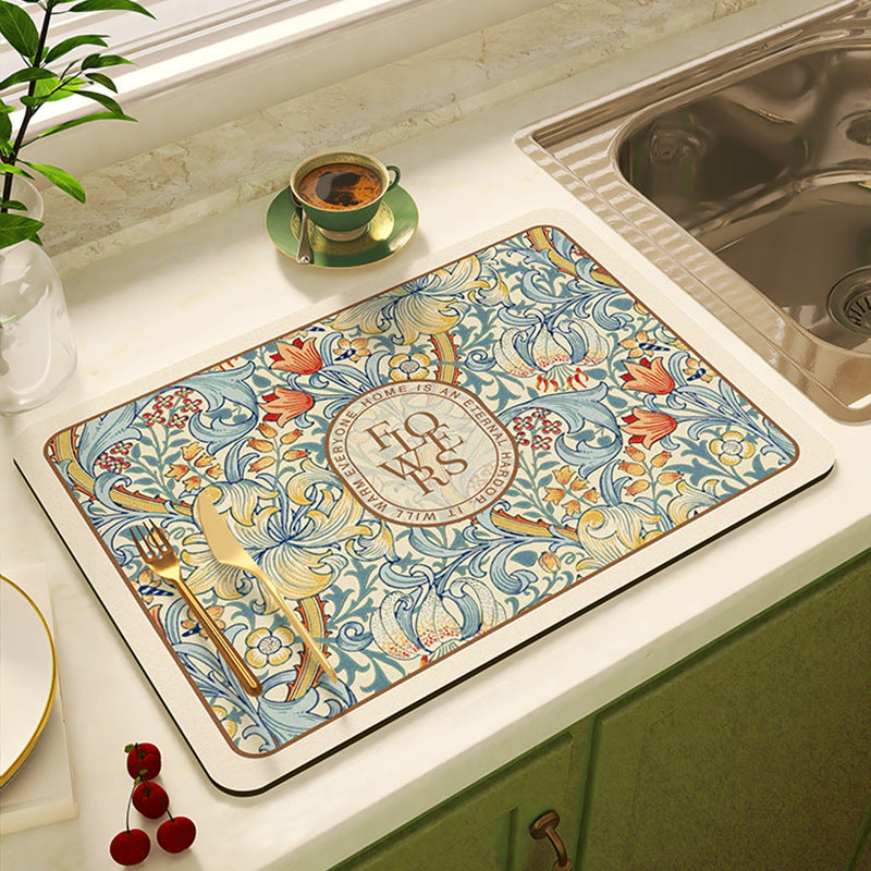 Floral Design Kitchen Mat Kalsten