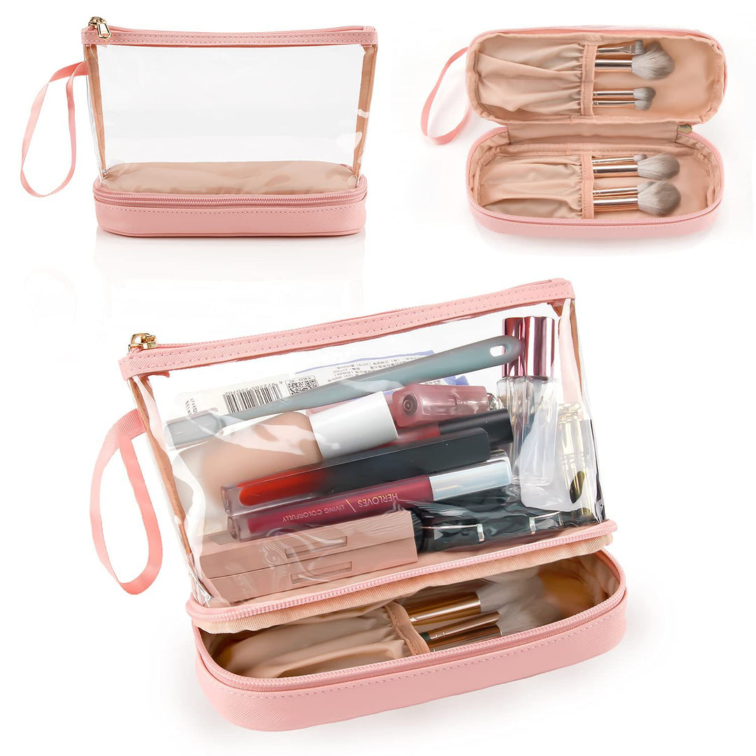 Cosmetic organizer bag with transparent compartments Kalsten