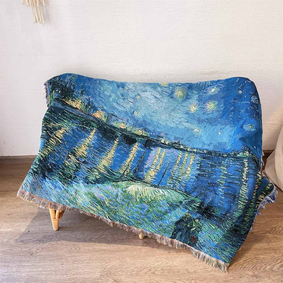 Artistic Handwoven Throw Blanket