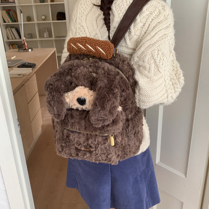 Plush Backpack in Dog Design Kalsten