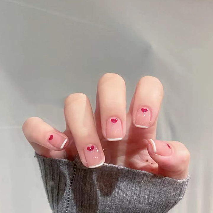 Heart-Embossed Press-On Nail Set Kalsten
