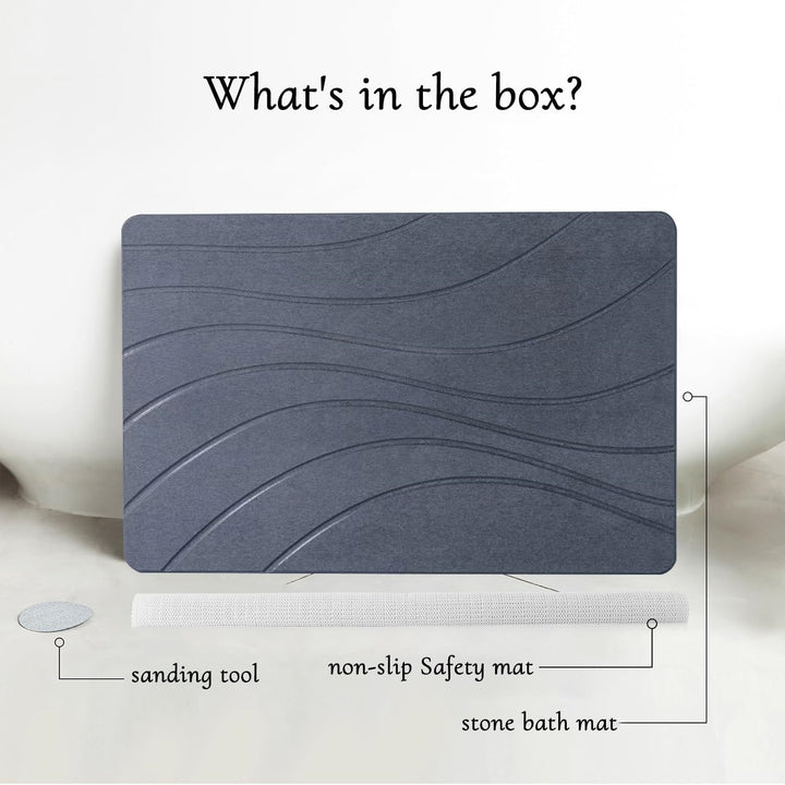 Diatomaceous Earth Bath Mat with Non-Slip Safety Features