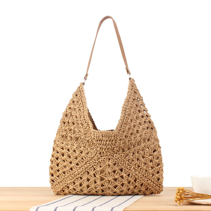 Shoulder bag with hand-knotted pattern and leather accents Kalsten