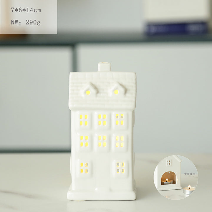 Ceramic House-Shaped Candle Holder Kalsten