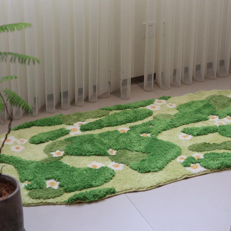 Floral-Patterned Soft Plush Area Rug