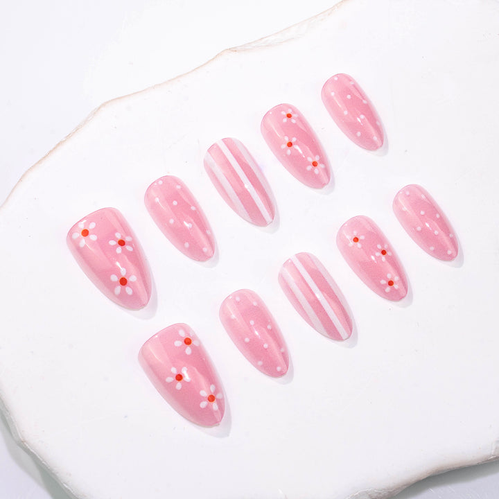 Elegant Floral Design Press-On Nail Art Set Kalsten