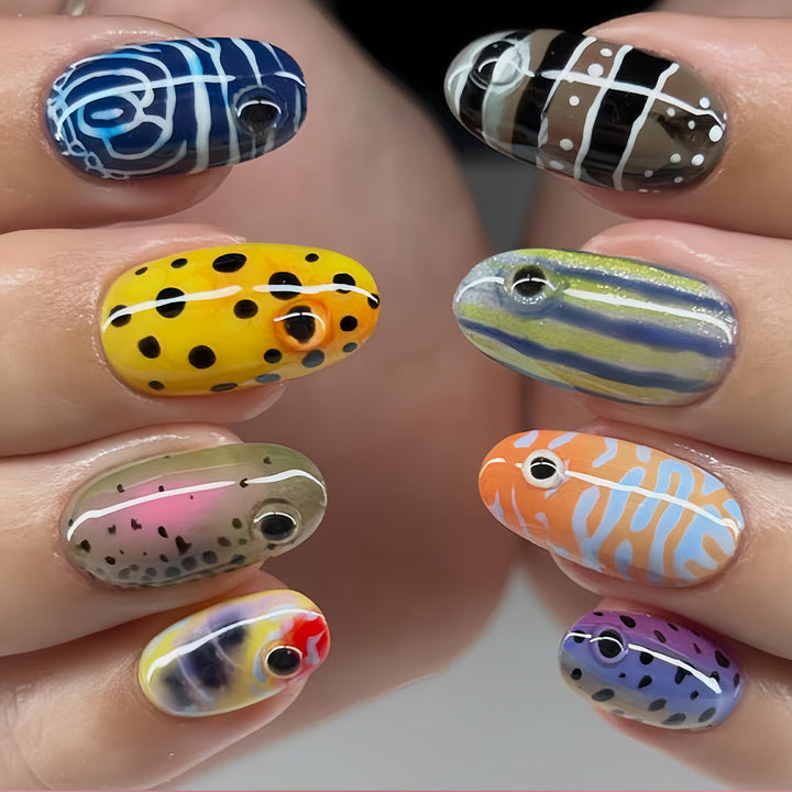 Artistic Patterned Press-On Nail Tips Kalsten