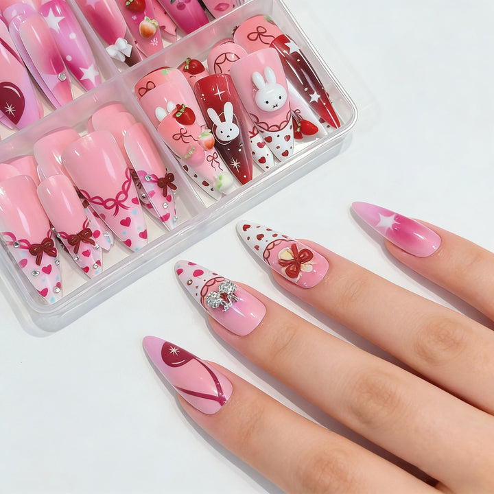 Decorative Press-On Nail Art Set with Cartoon Themes Kalsten
