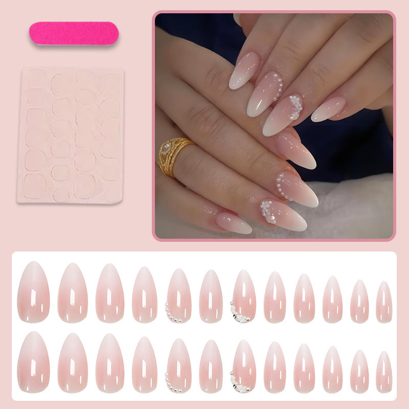 Acrylic Nail Set with Elegant Bows and Glamorous Accent Kalsten