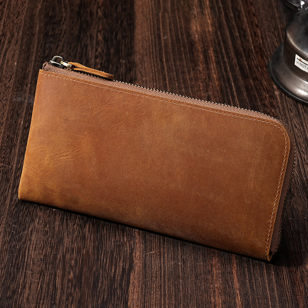Premium Leather Zippered Travel Wallet