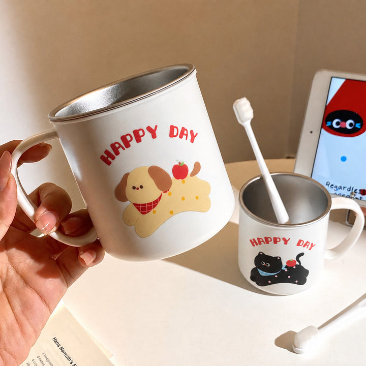 Ceramic mug with playful cat motif and cheerful inscription Kalsten