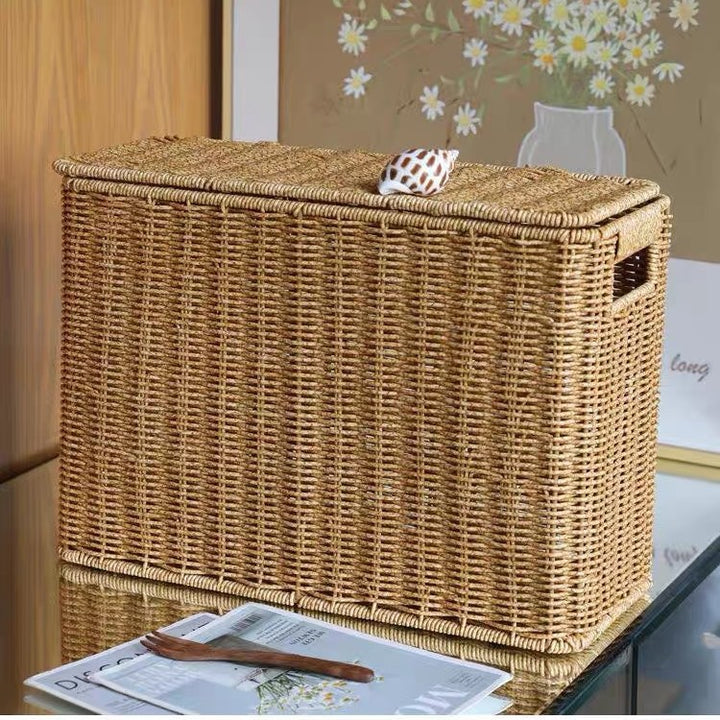 Women Multifunctional Rattan Basket with Lid Kalsten