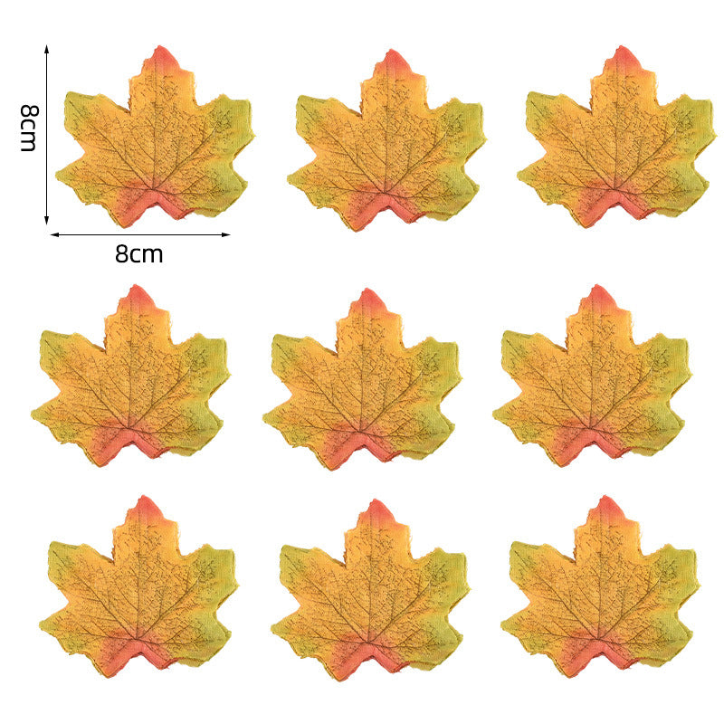 Artificial maple leaves table decoration made of flexible PU for autumn arrangements