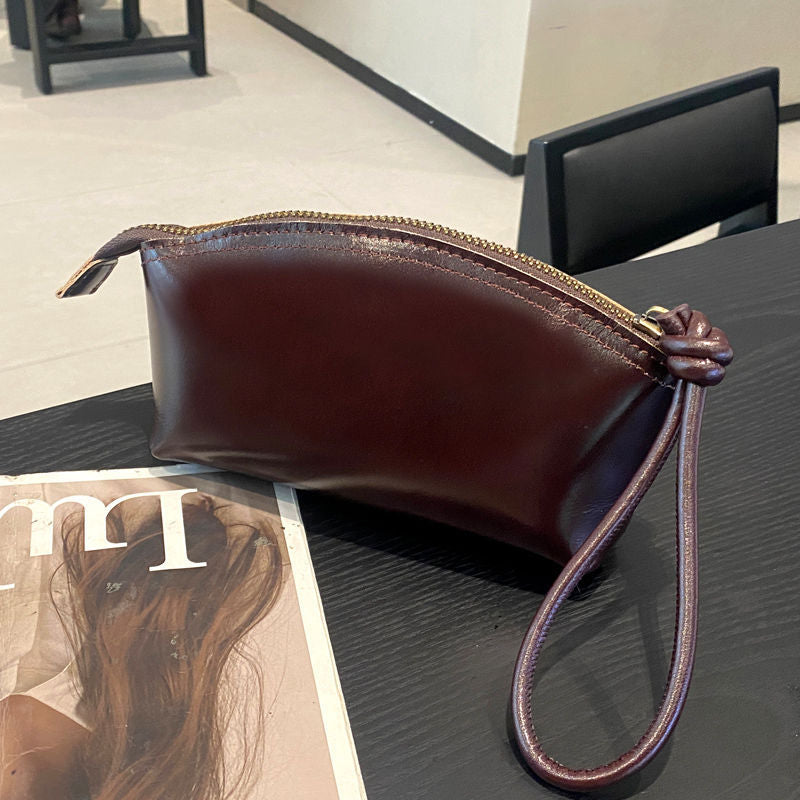 Sleek Faux Leather Zippered Cosmetic Bag Kalsten