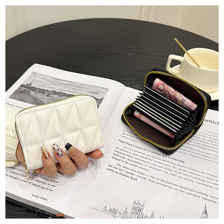 Quilted Zippered Compact Wallet