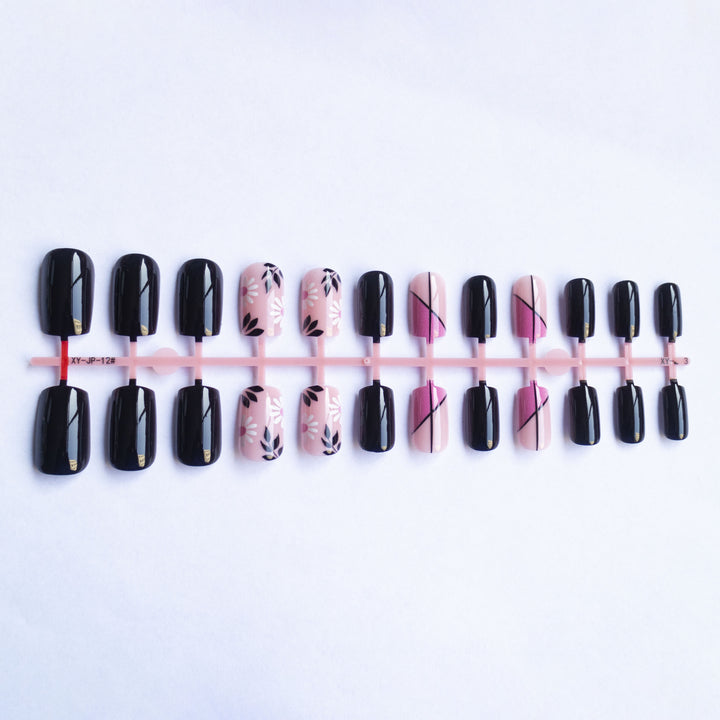 Artistic Floral and Geometric Nail Art Set