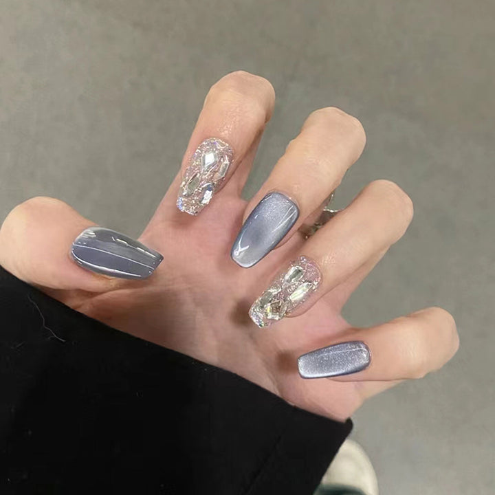 Glamorous Crystal-Embellished Press-On Nail Tips Kalsten