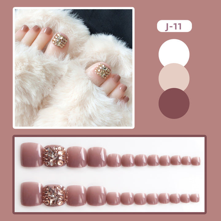 Decorative Rhinestone Press-On Toenails