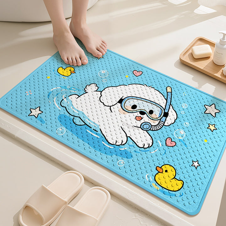 Playful Dog-Themed Bath Mat Kalsten
