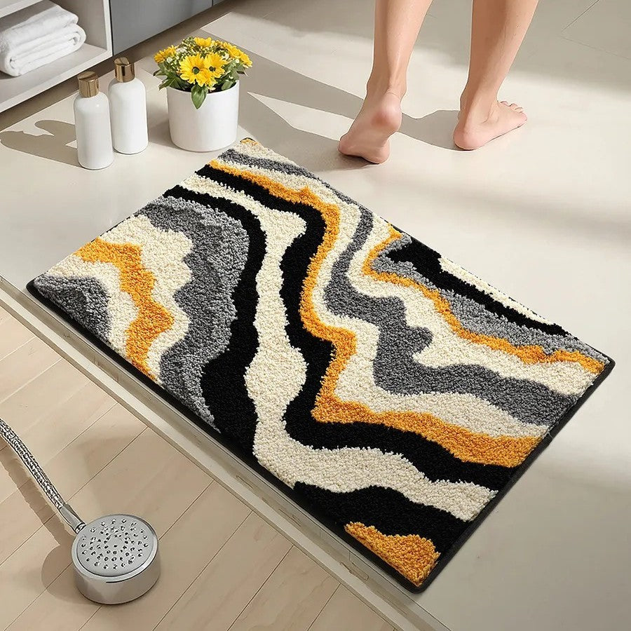 Soft Textured Abstract Pattern Bath Mat