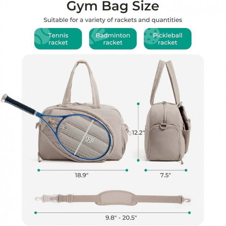 Multifunctional sports bag with integrated compartments for tennis accessories Kalsten