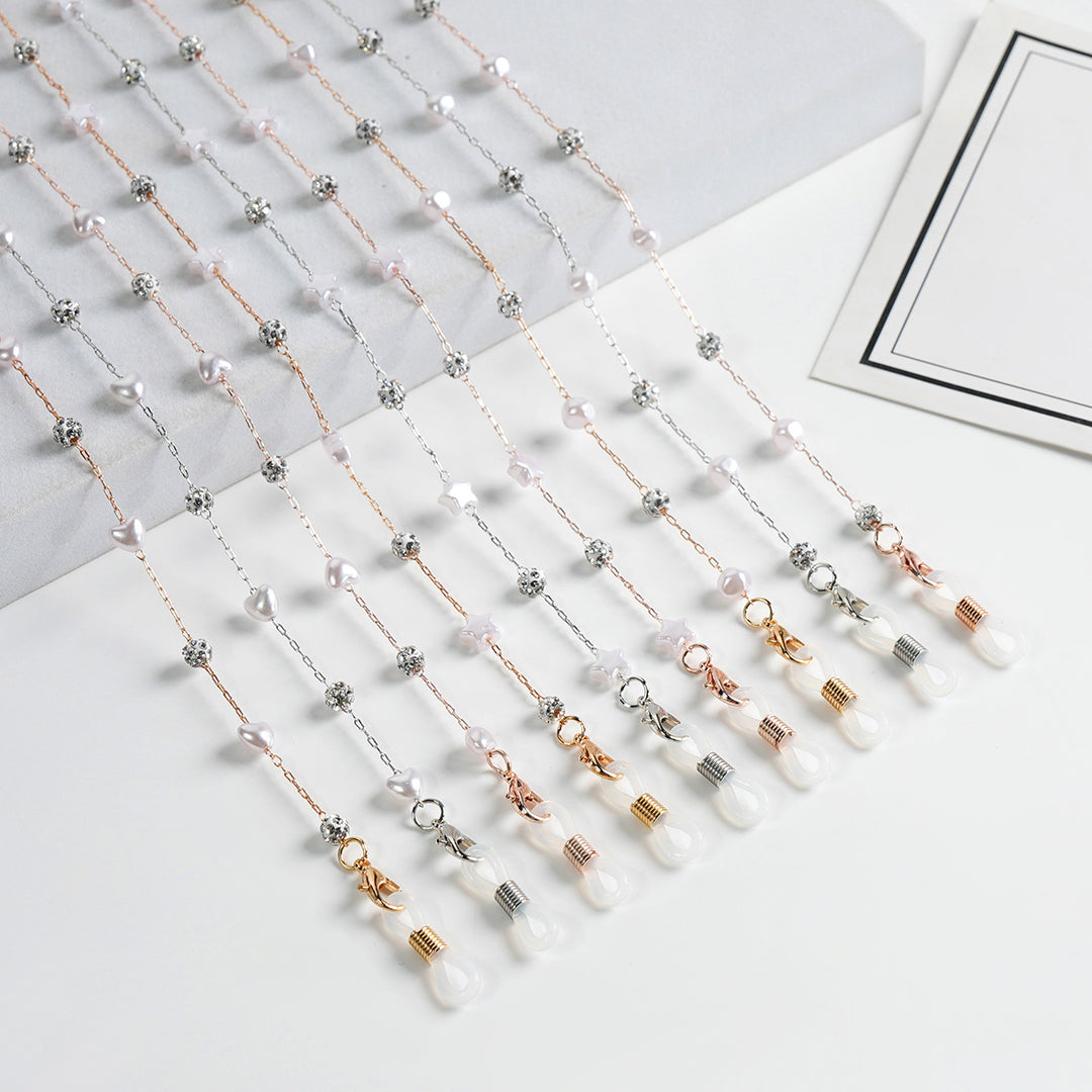 Pearl and Crystal Decor Eyewear Chain Kalsten