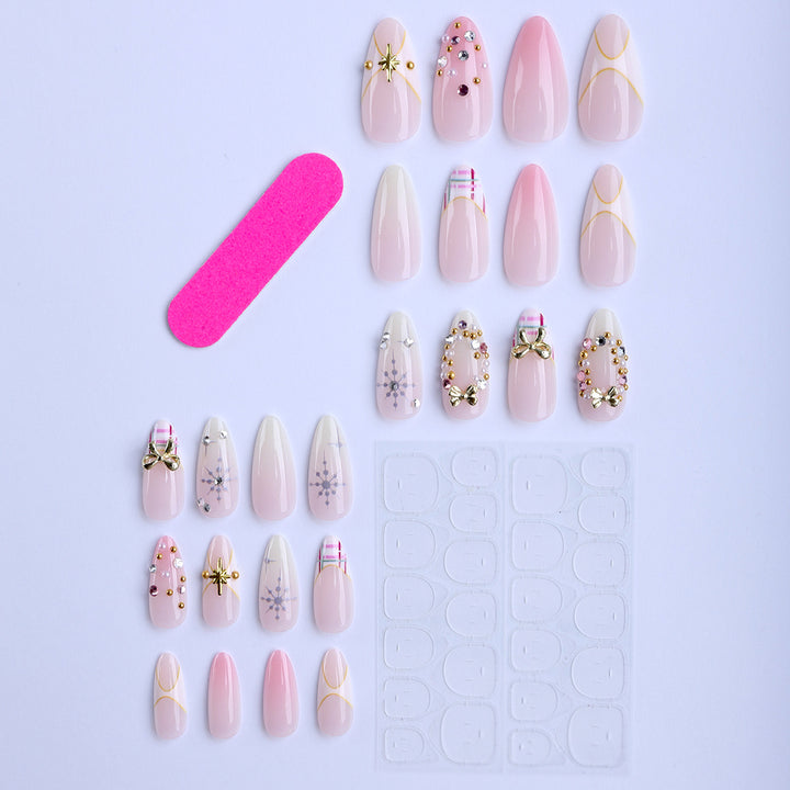 Artificial nails with luxurious 3D applications and elegant decorations Kalsten