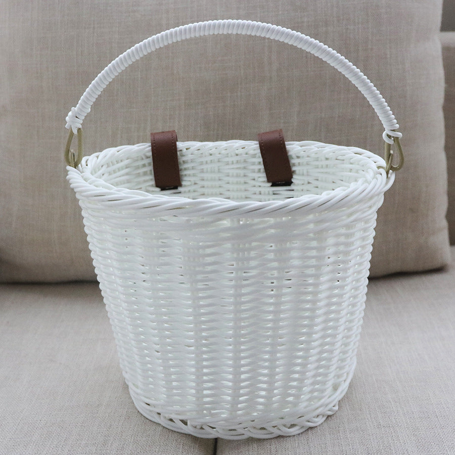 Practical hand basket with leather handles Kalsten