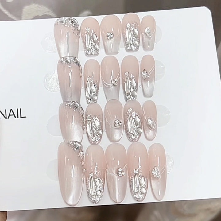 Elegant Rhinestone Accented Press-On Nails Kalsten