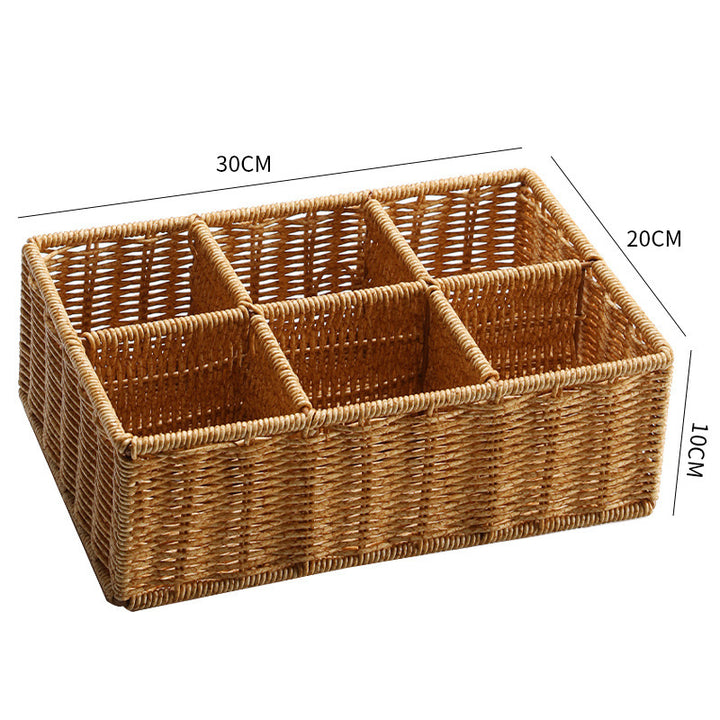 Multi-Sectional Woven Storage Basket Kalsten