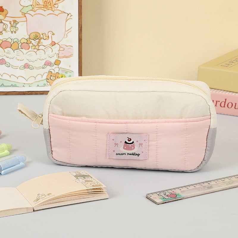 Quilted Multi-Compartment Pencil Organizer