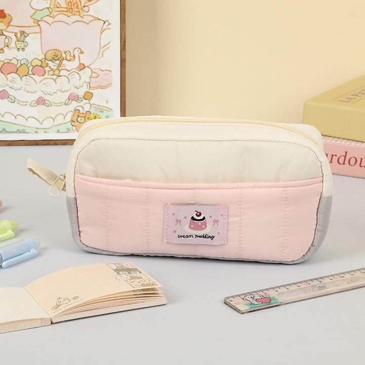 Quilted Multi-Compartment Pencil Organizer