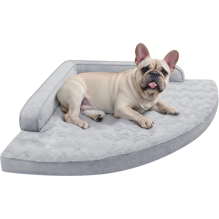 Crescent-Shaped Orthopedic Dog Bed