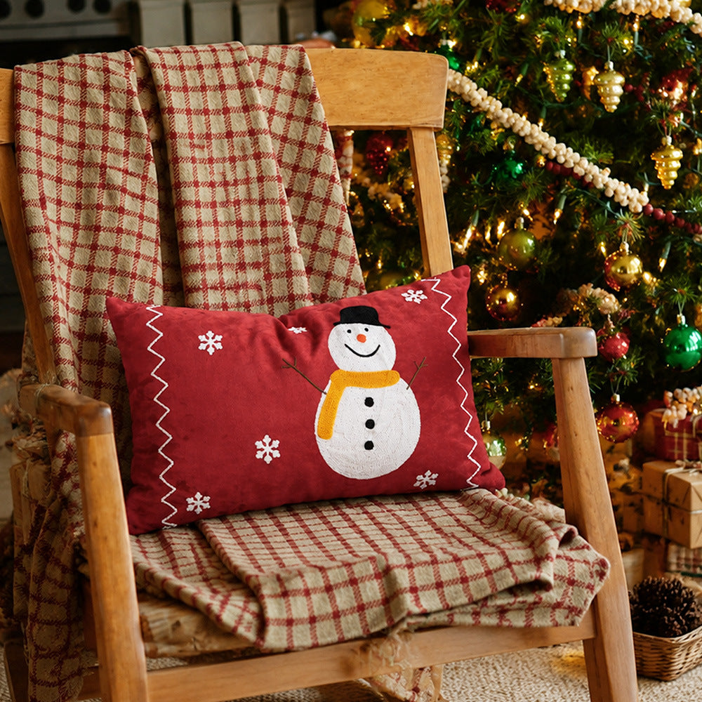 Christmas embroidered decorative cushion cover with bead application Kalsten