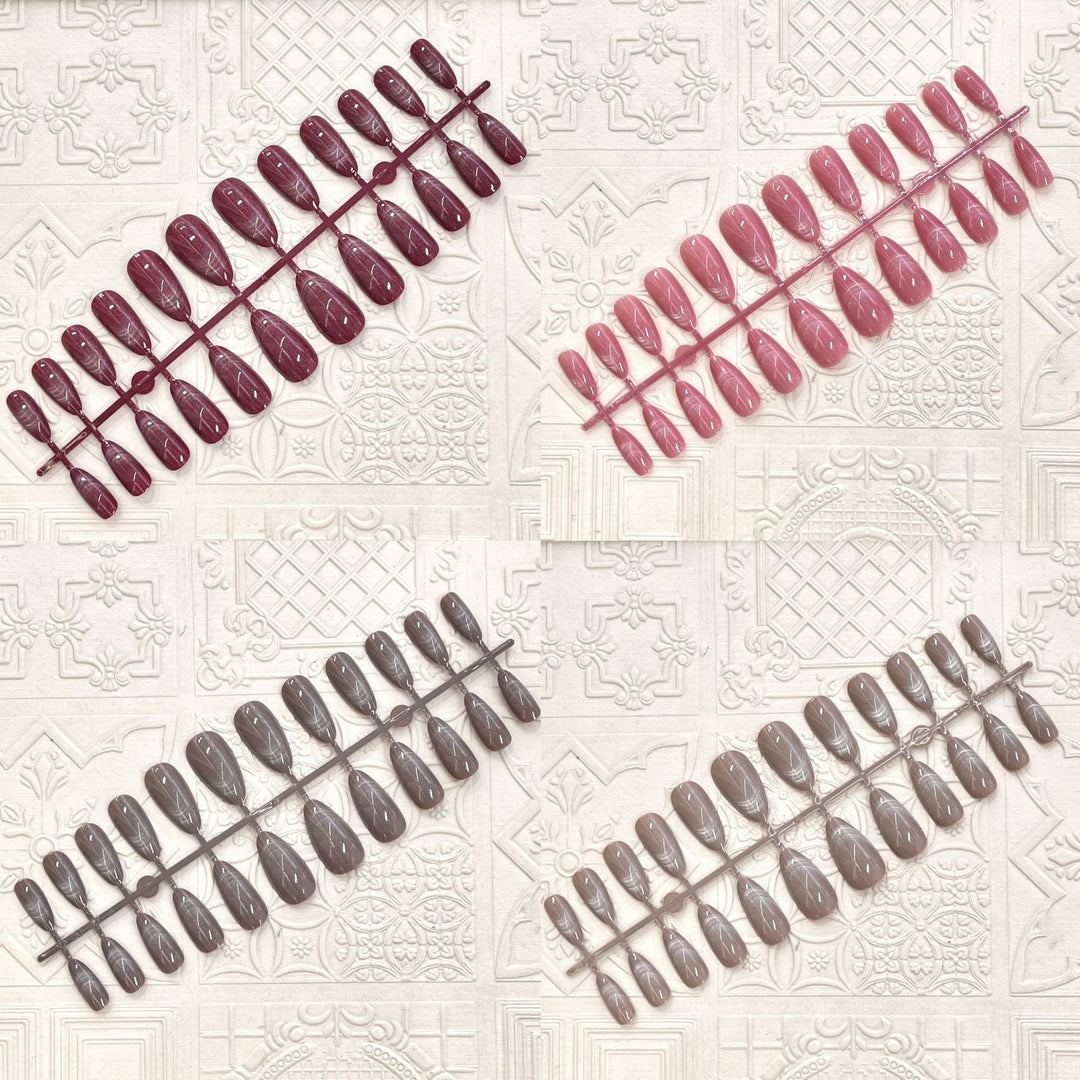 Glossy Elegant Almond-Shaped Press-On Nails Kalsten