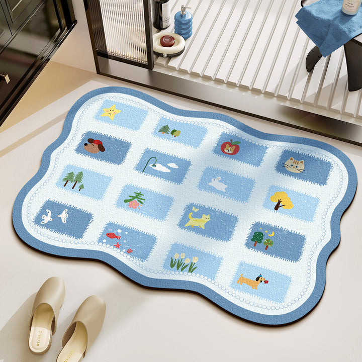 Floral Patchwork Bath Mat Kalsten
