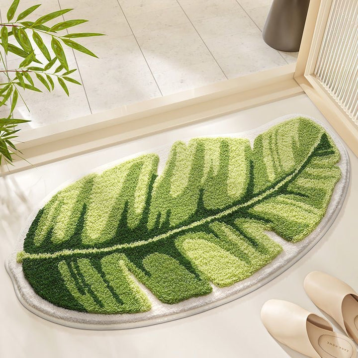 Leaf-Shaped Plush Bath Mat  1789754064