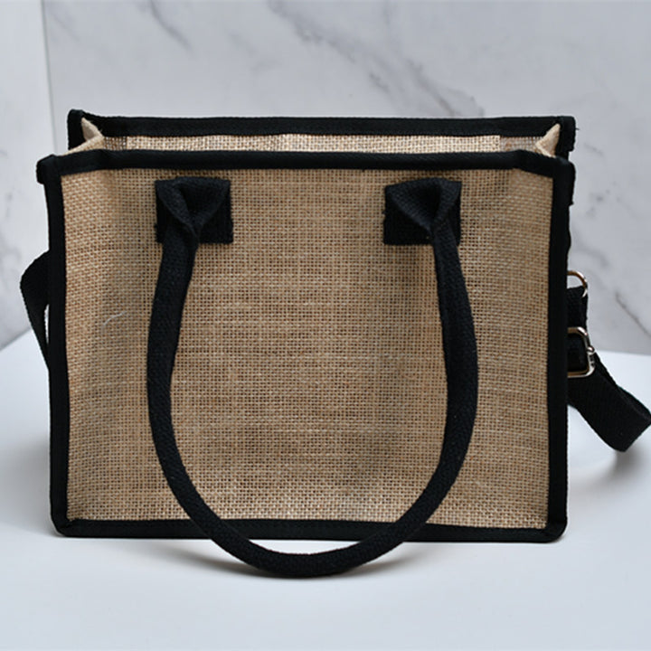 Spacious shopping bag made of sturdy jute with mesh side pockets Kalsten