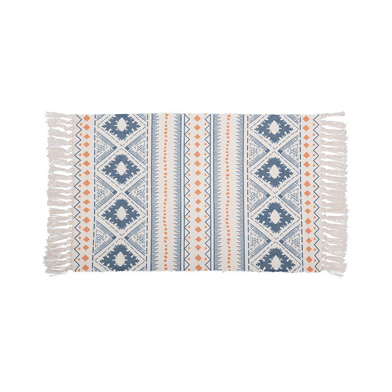 Decorative runner for dining table and console in Boho-Mandala design with fringes Kalsten