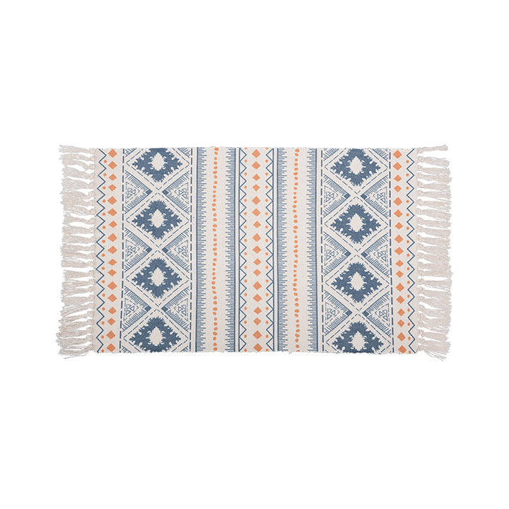 Decorative runner for dining table and console in Boho-Mandala design with fringes Kalsten