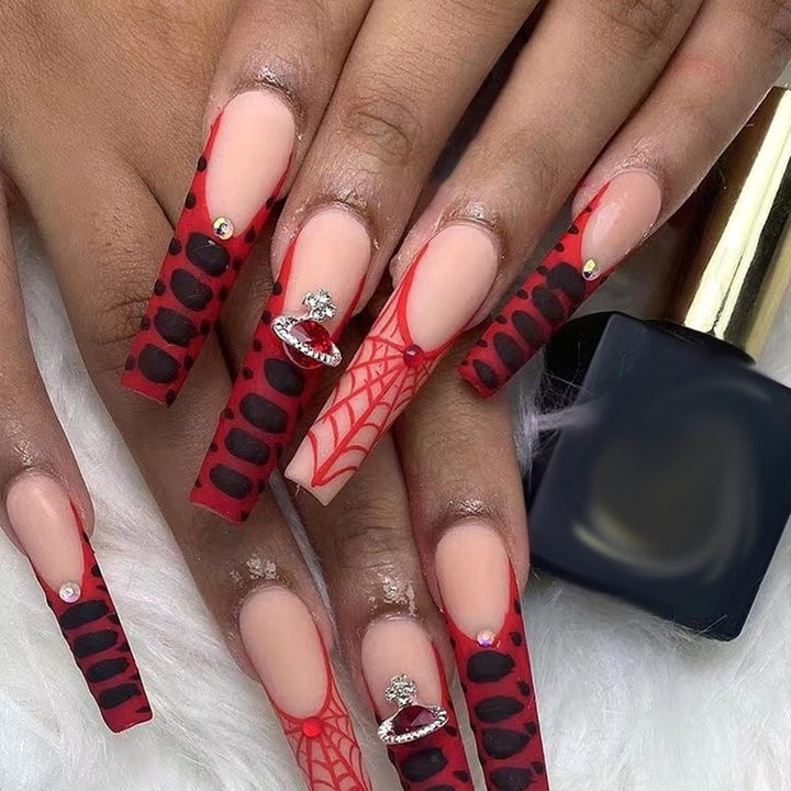 Elegant Crystal-Embellished Press-On Nail Design kalsten