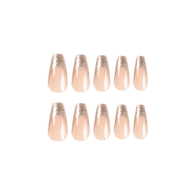 Artificial nail art with glitter and transparent design Kalsten