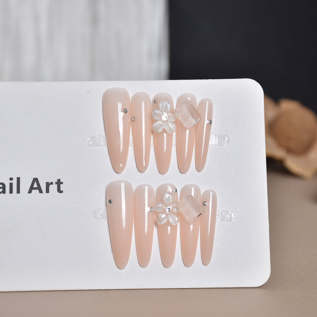 Glamorous Crystal-Studded Stiletto Press-On Nails Kalsten