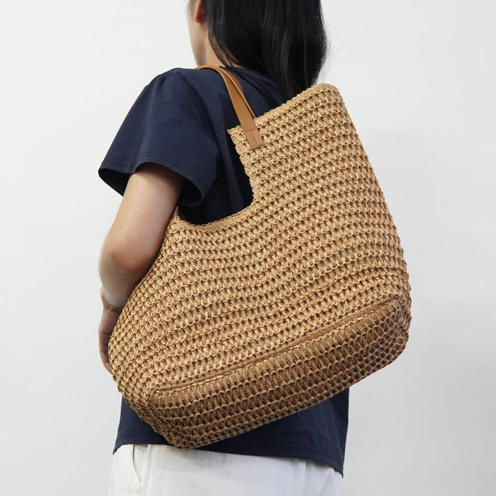 Spacious straw beach bag Kalsten