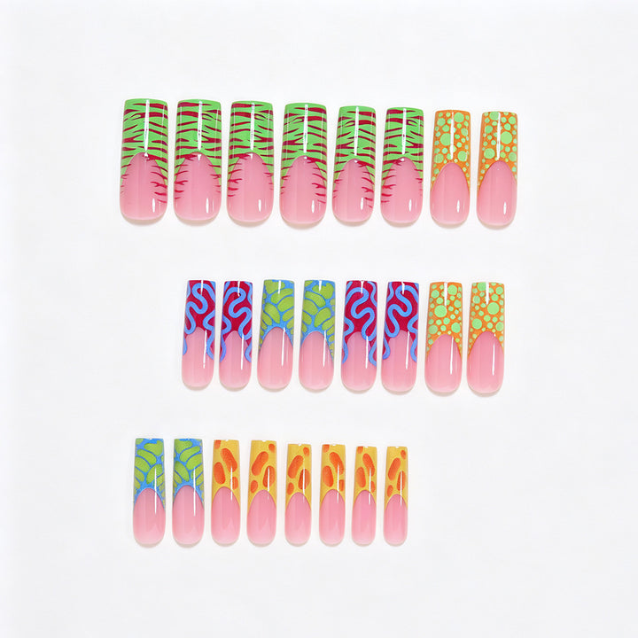 Vibrant Abstract Nail Art Tips Kalsten