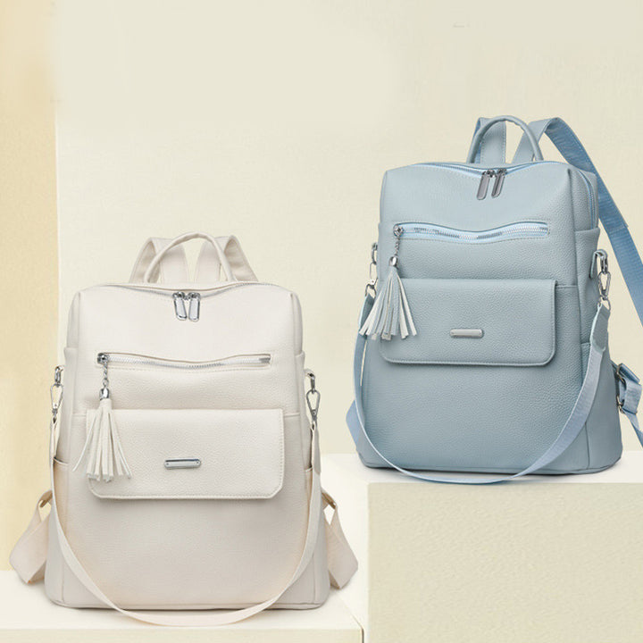 Stylish Multi-Pocket Leather Backpack Kalsten 1788673935