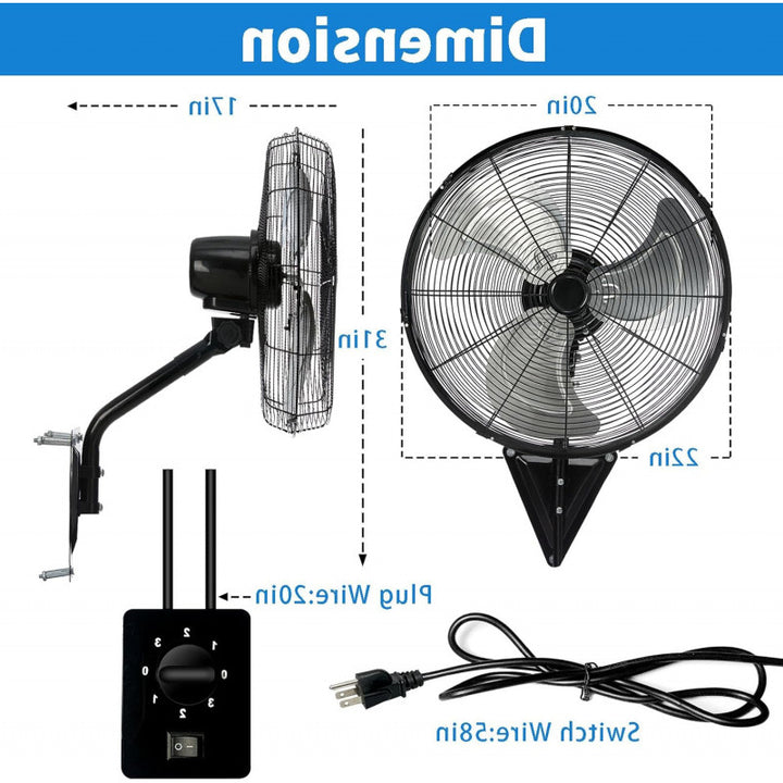 Unisex wall fan with powerful air circulation Kalsten