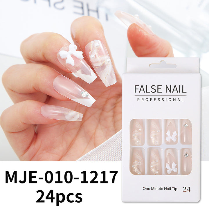 Decorative Press-On Nail Set with 3D Accents Kalsten